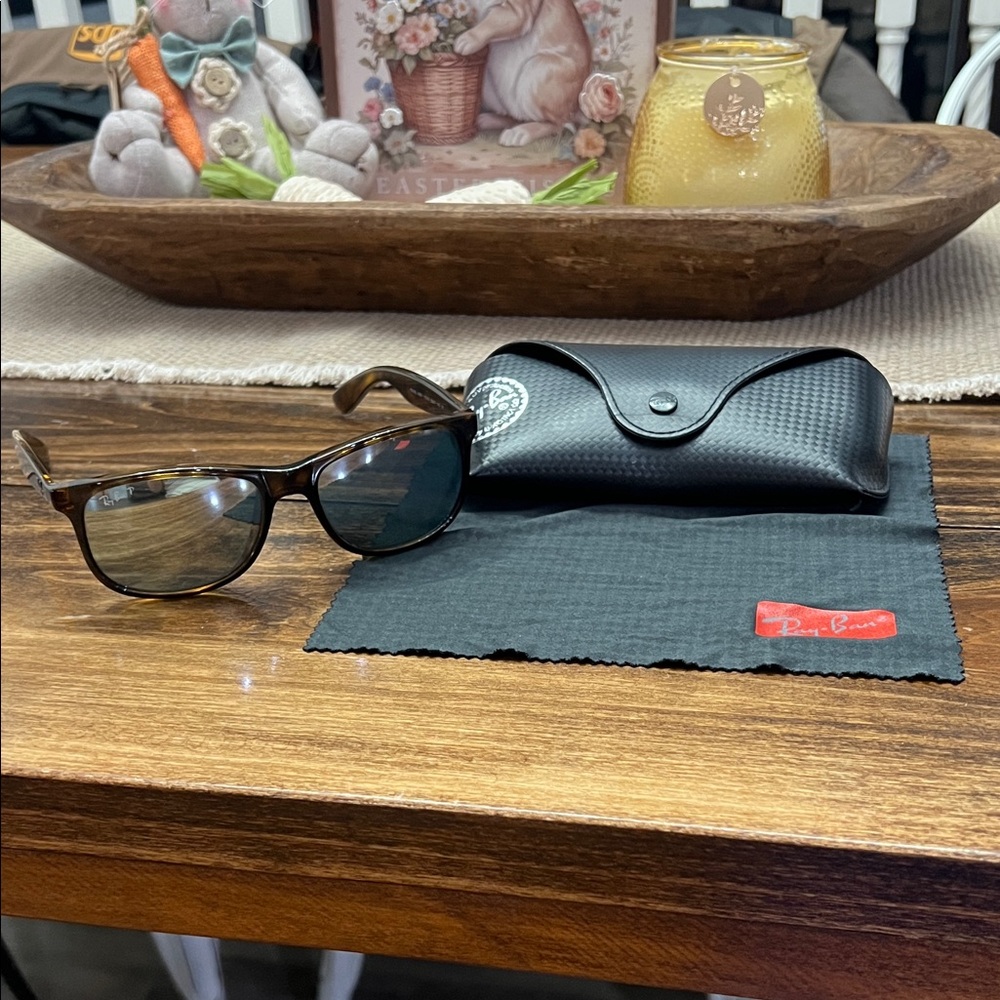 Ray-Ban Tortoise Sunglasses with Black Case